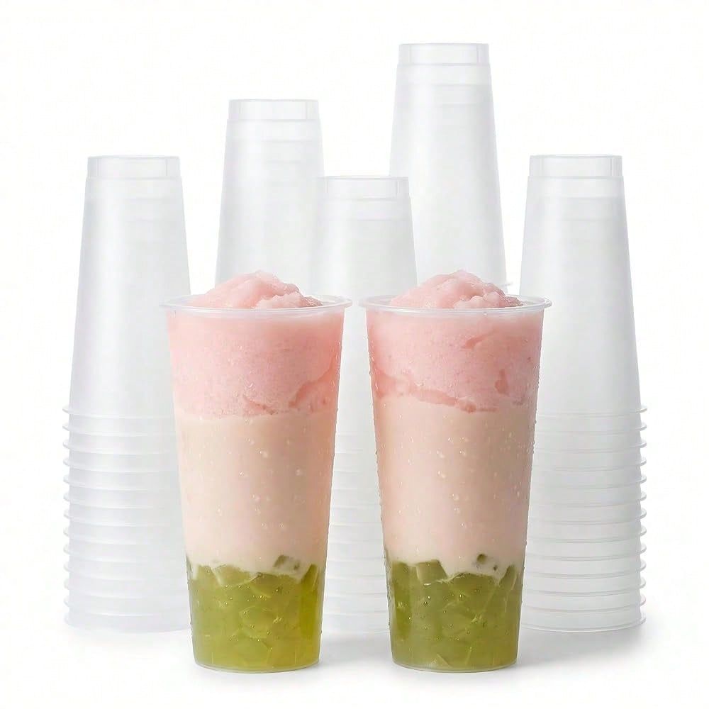 Coffee Tea Boba - Matowe twarde plastikowe kubki na bubble