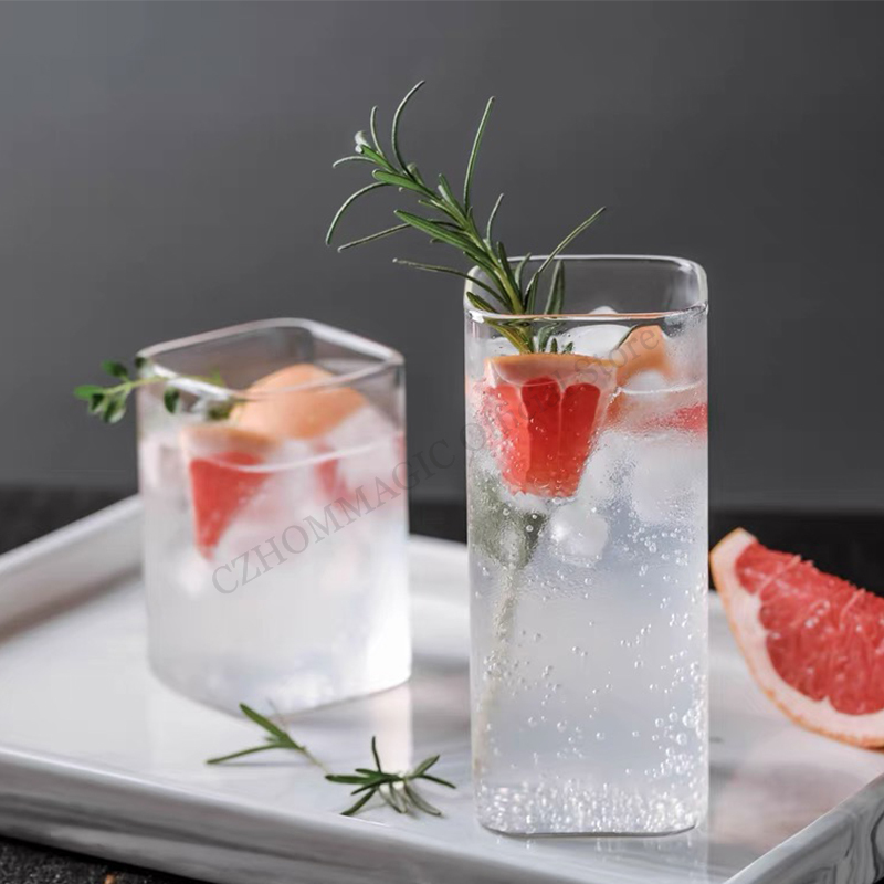 Coffee Tea Drinks - 6/4/2/1 sztuk kwadratowe szklane kubek kawy