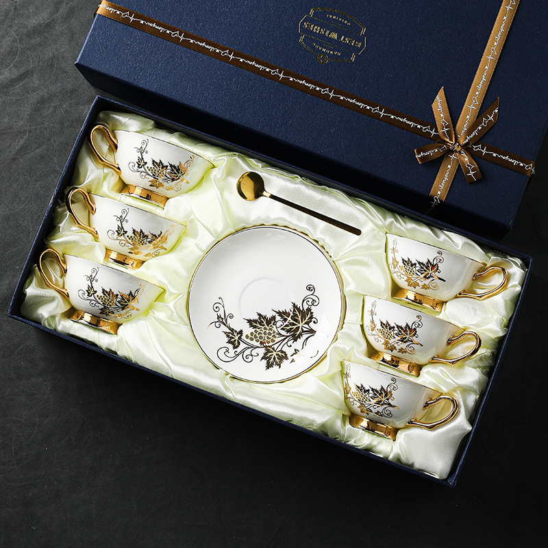 Coffee Tea Drinks - Zestaw filiżanek do kawy, mały, elegancki,