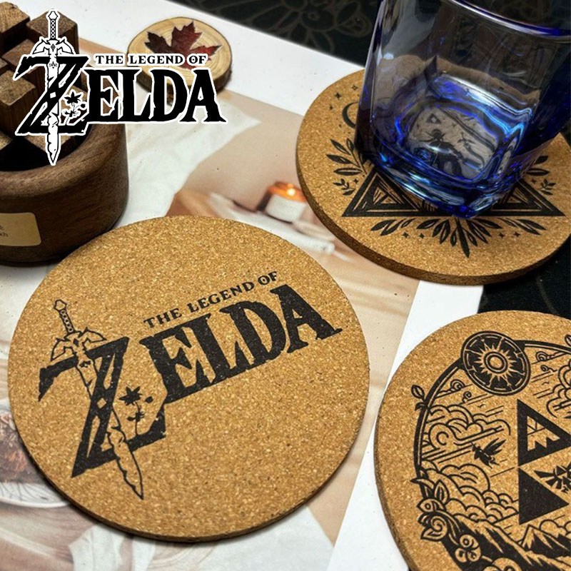 Good Coffee Tea - Zelda Coaster Cartoon Anime Okrągła drewniana