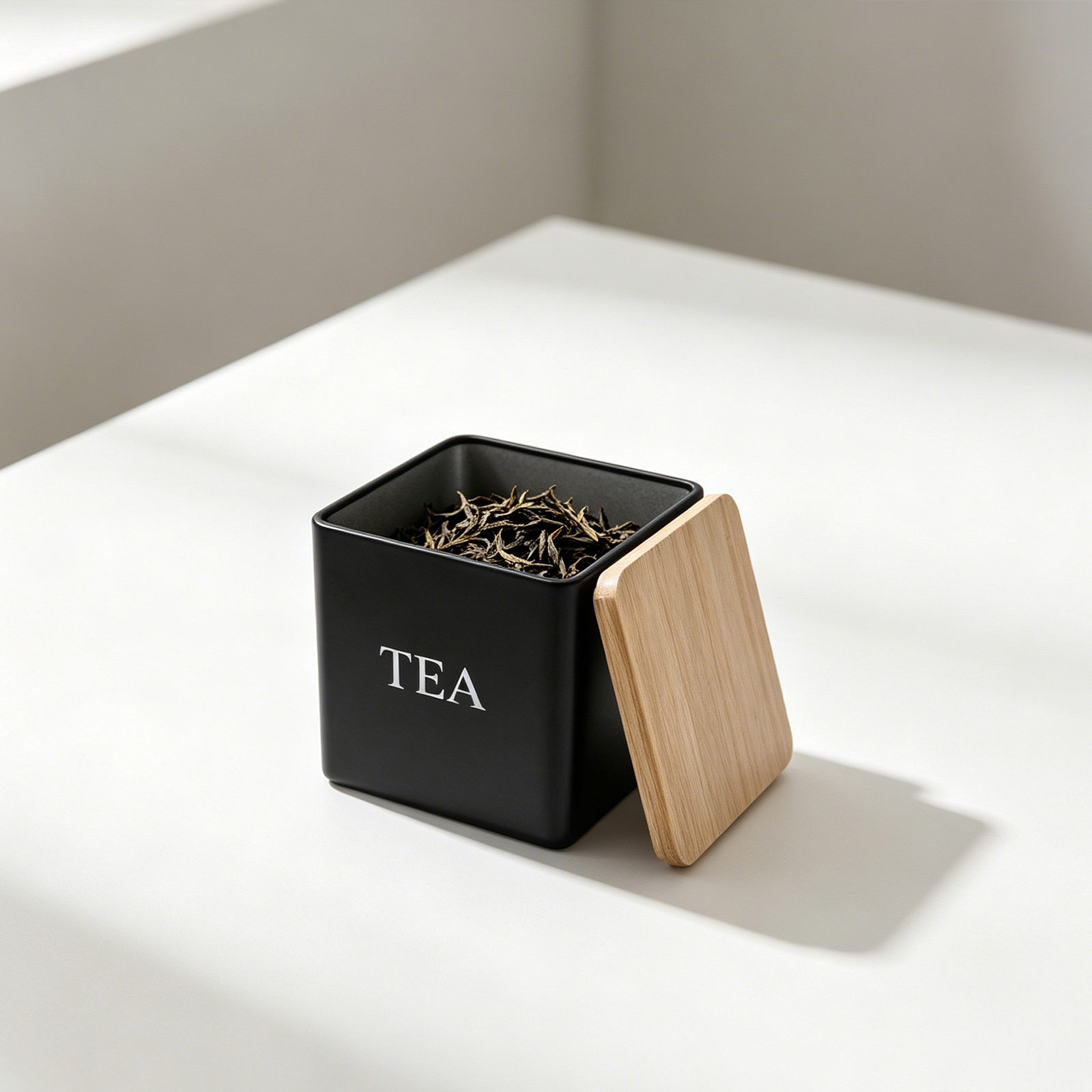Canister Coffee Sugar Tea - 3-częściowy metalowy zestaw pojemników na herbatę,