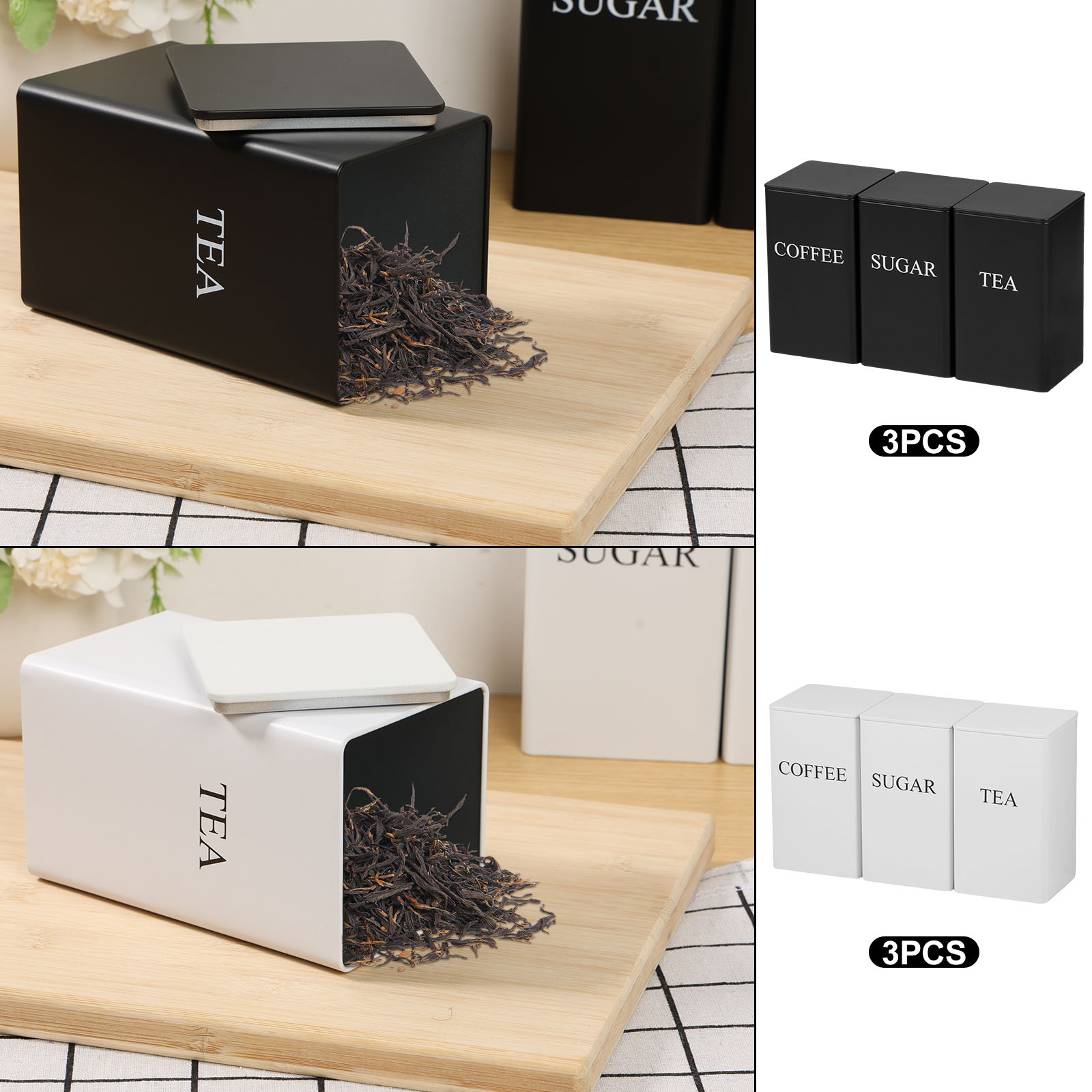 3 szt. Kanistry do przechowywa – Canister Coffee Sugar Tea recenzja i cena