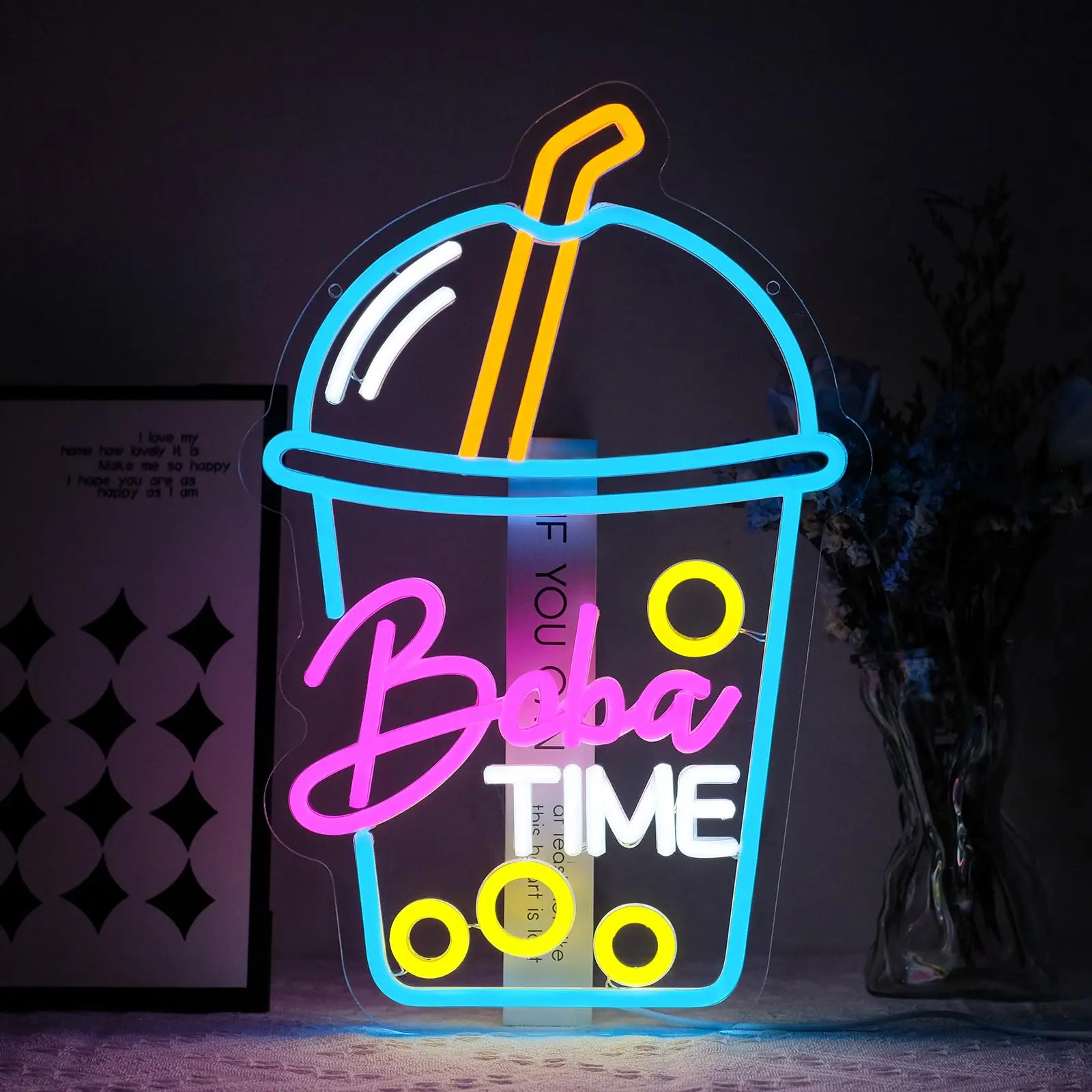 Neonowy znak Boba Time do deko – Coffee Tea Boba recenzja i cena