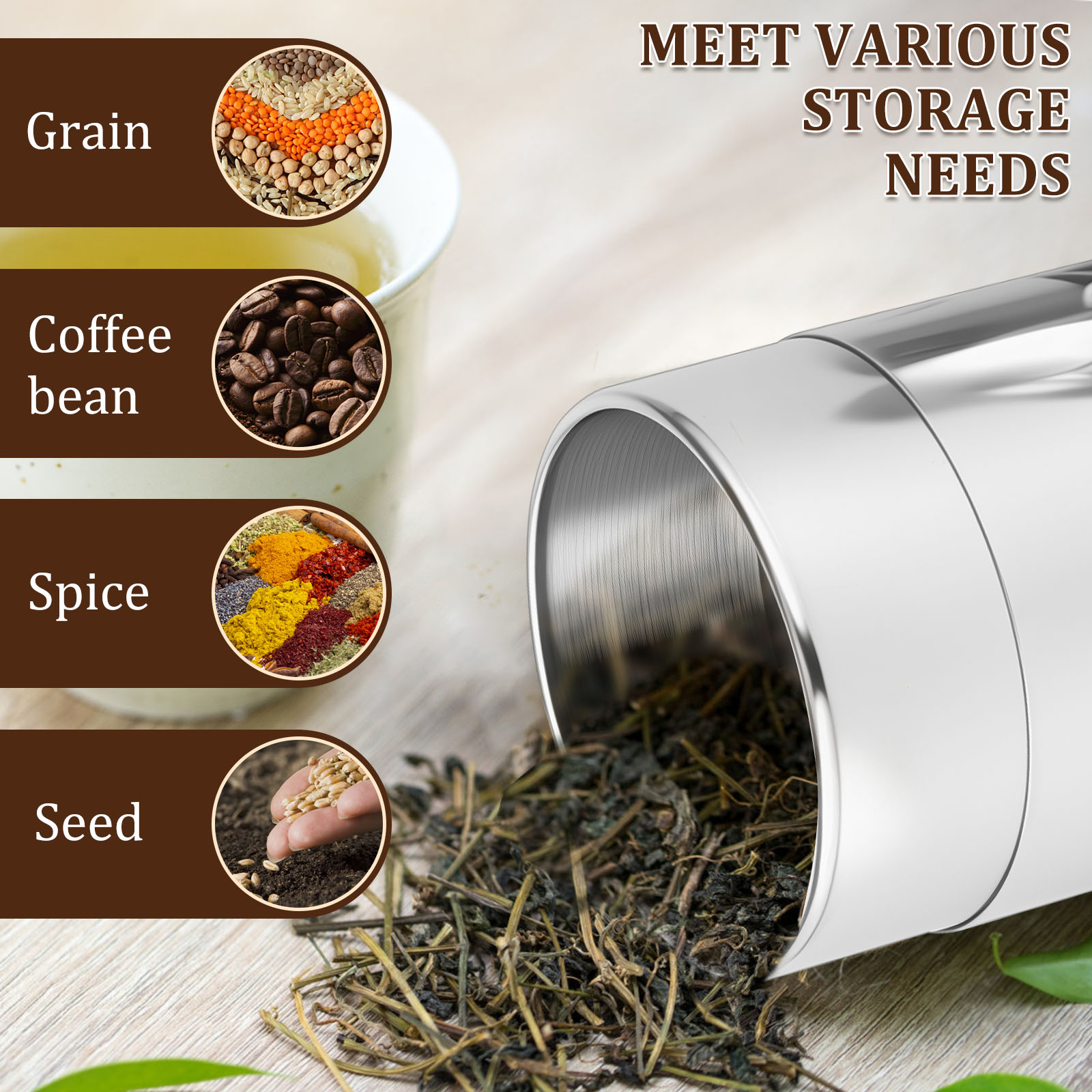 Pojemniki ze Stali Nierdzewnej – Canister Coffee Sugar Tea recenzja i cena