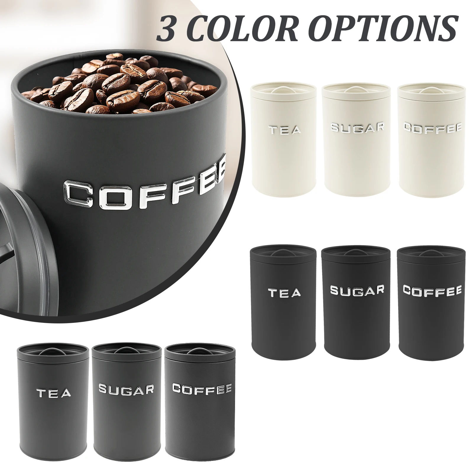 3 szt. Pojemniki na herbatę, k – Canister Coffee Sugar Tea recenzja i cena