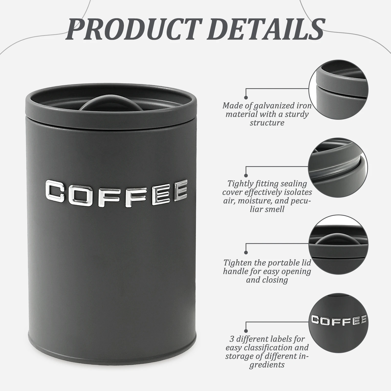 3 szt. Pojemniki na herbatę, k – Canister Coffee Sugar Tea recenzja i cena